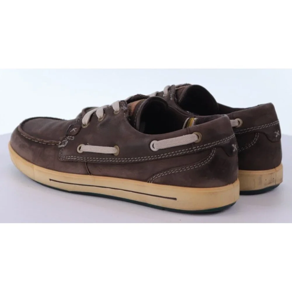 ECCO Men's Casual Comfort Boat Shoes Size EU 40 US 6-6.5 Leather Brown